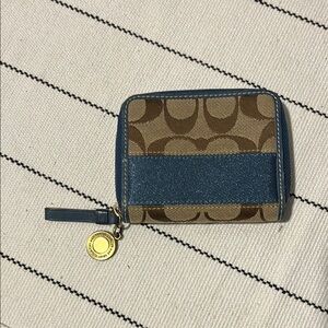 Coach Brown and Blue Wallet